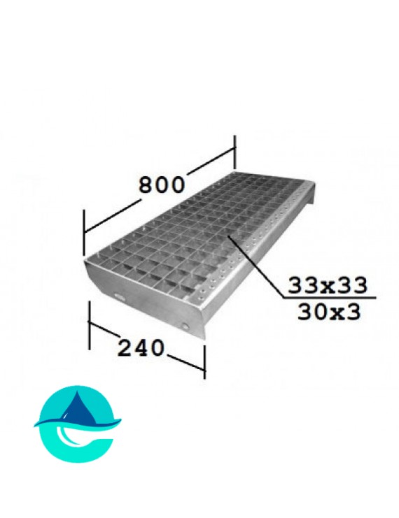 P 800х240 30/3 33х33 Zn ступени металлические из решетчатого настила