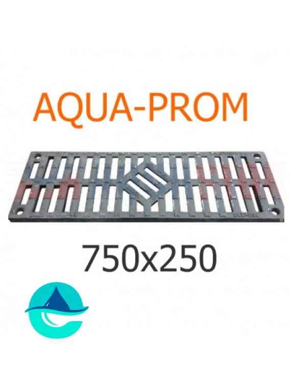 750х250 AQUA-PROM решетка чугунная ливневая