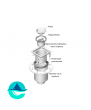 Трап профессиональный 200х200 с вертикальным выпуском ∅110мм двухкорпусный с фланцами под гидроизоляцию