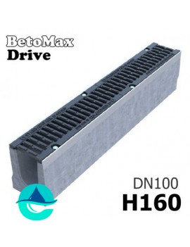 BetoMax Drive ЛВ-10.16.16-Б лоток водоотводный бетонный с решеткой чугунной щелевой ВЧ-50 кл. D