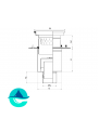 Трап профессиональный 300х300 с вертикальным выпуском ∅160мм двухкорпусный с фланцами под гидроизоляцию